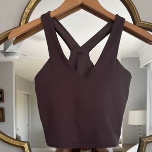 NWOT Alo airbrush real bra tank raisinette